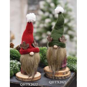 Red Reindeer Gnome Felted Sitter