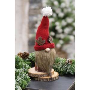 Red Reindeer Gnome Felted Sitter