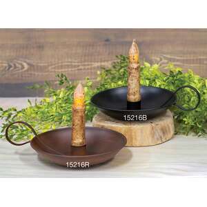 Colonial Taper Holder with Handle, Rusty