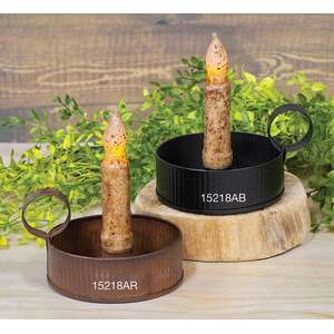 Small Ribbed Taper Holder, Rusty