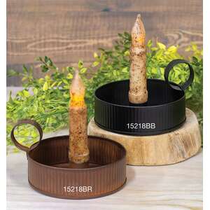 Medium Ribbed Taper Holder, Rusty