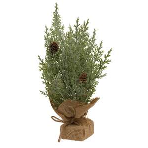 Frosted Woodland Cedar Tree w/Burlap Base, 12" 18273;