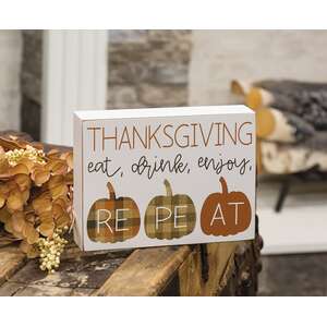 Eat Drink Enjoy Pumpkins Box Sign