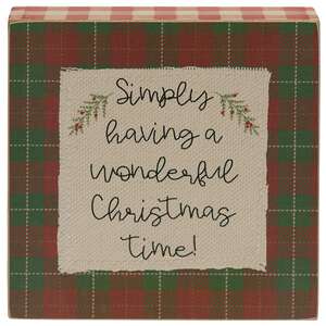 Move Over Santa Plaid Box Sign, 3 Asstd.