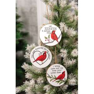 Heaven & Nature Sing Cardinal Ornament, 3 Asstd.