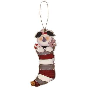 Puppy Jingle Bell Stocking Ornament, 2 Asstd.