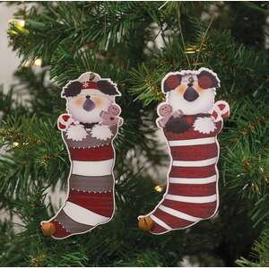 Puppy Jingle Bell Stocking Ornament, 2 Asstd.