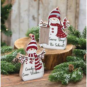 Candy Cane Wishes Chunky Snowman, 2 Asstd.