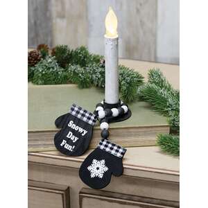 Winter Wishes Beaded Hanging Mittens, 2 Asstd.