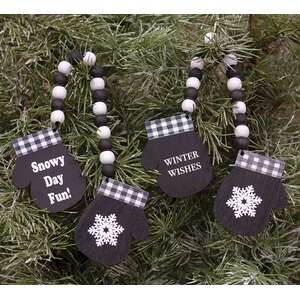 Winter Wishes Beaded Hanging Mittens, 2 Asstd.
