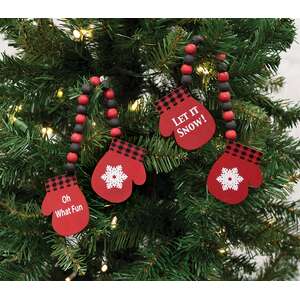 Oh What Fun Beaded Hanging Mittens, 2 Asstd.