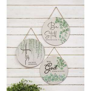 Floral Comfort Round Sign, 3 Asstd.