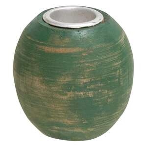 Red or Green Distressed Round Taper Holder, 2 Asstd.