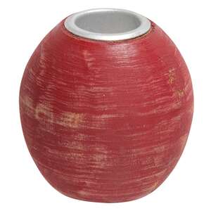 Red or Green Distressed Round Taper Holder, 2 Asstd.