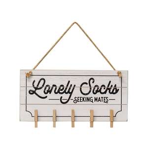 Lonely Socks Seeking Mates Shiplap Clip Sign 36282;