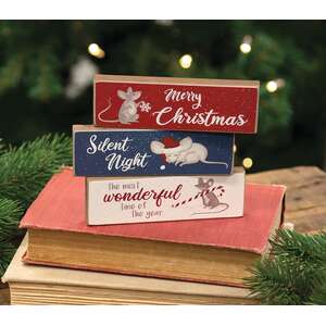 Silent Night Mouse Skinny Block, 3 Asstd.
