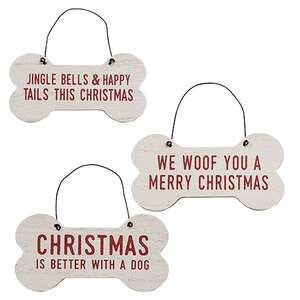 Better With A Dog Bone Ornament, 3 Asstd. 36320;