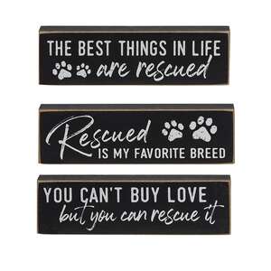 Rescued is my Favorite Breed Thin Mini Block, 3 Asstd. 36321;