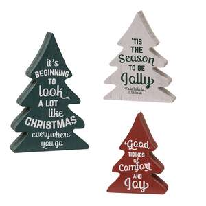 Christmas Carol Wooden Trees, 3/Set 36345;