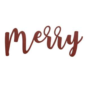 Red "Merry" Hanging Script Sign 36355;
