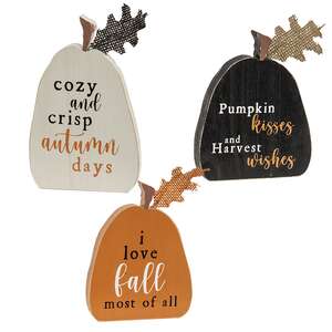 Rustic Fall Words Pumpkin Blocks, 3/Set 36360;