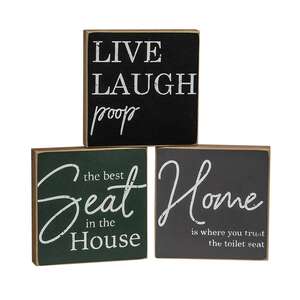 Picture of Live, Laugh, Poop Square Block, 3 Asstd. Live, Laugh, Poop Square Block, 3 Asstd. 36378;