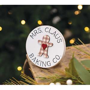 Mrs. Claus Baking Co. Circle Easel Sign