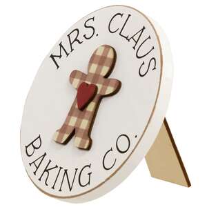 Mrs. Claus Baking Co. Circle Easel Sign