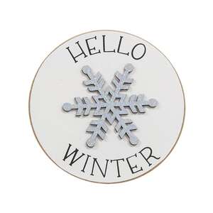 Hello Winter Snowflake Circle Easel Sign 36440;