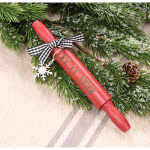 Let It Snow Wooden Rolling Pin