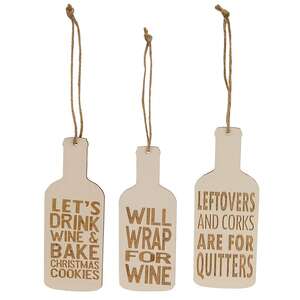 Wine & Cookies Ornaments, 3/Set 36529;
