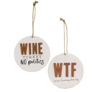 Wine Turkey Family Ornament, 2 Asstd. 36533;