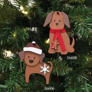 Dog With Gingerbread Scarf Ornament