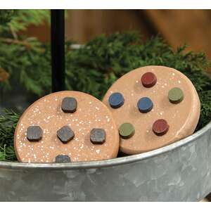 2/Set, Wooden Round Cookies