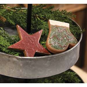2/Set, Mitten & Star Wooden Cookies