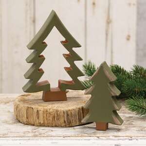 2/Set, Wooden Christmas Tree Cutout Set