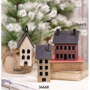 Mini Burgundy Saltbox House Ornament