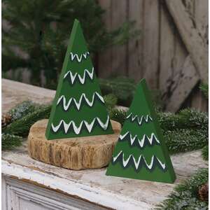 2/Set, Chunky Snowy Christmas Trees