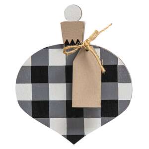 Black & White Plaid Traditional Customizable Clip Ornament, 3 Asstd.