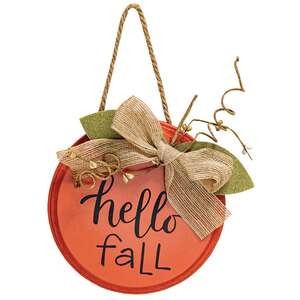 Sweater Weather Round Hanging Sign w/Burlap Bow, 3 Asstd.