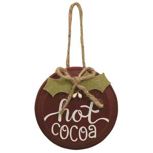 Hot Cocoa/Holly Jolly Button Holly Ornament, 2 Asstd.