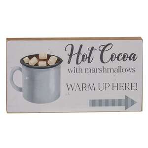 Hot Cocoa With Marshmallows Block Sign 36799;
