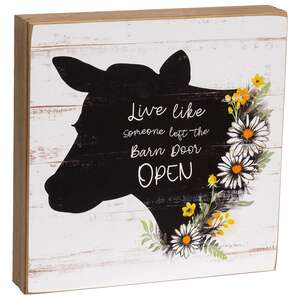 Someone Left the Barn Door Open Farm Animal Silhouette Box Sign, 3 Asstd.