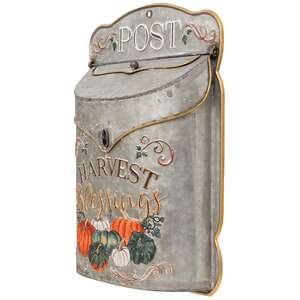 Harvest Blessings Pumpkin Metal Post Box