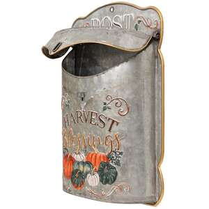 Harvest Blessings Pumpkin Metal Post Box