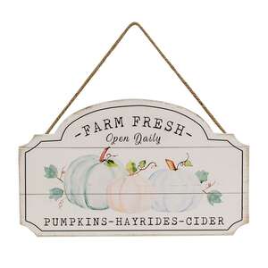 Farm Fresh Pumpkins Hayrides Cider Wood Sign 65269;