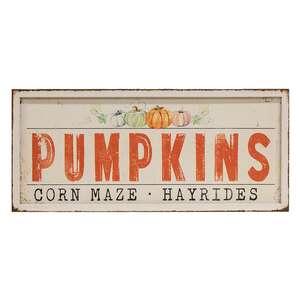 Pumpkins Corn Maze Hayrides Metal Frame Sign 65292;