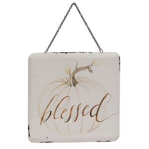 Blessed Pumpkin Enamel Hanging Sign 65294;