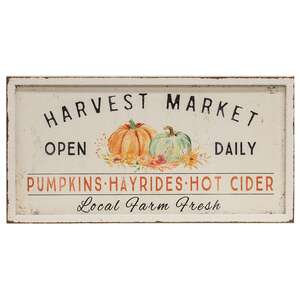 Harvest Market Open Daily Pumpkin Metal Frame Sign 65295;
