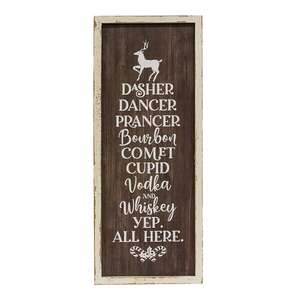 Dasher Dancer Prancer Bourbon Wood Sign 65297;